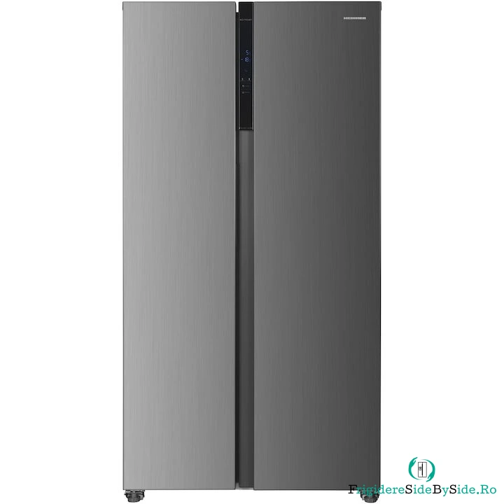 HEINNER Side by side Heinner HSBS-HM532NFXE++, Capacitate 532 l, Clasa E, Full No Frost, Display LED Touch, Alarma usa deschisa, Inaltime 177 cm, Argintiu-Inox