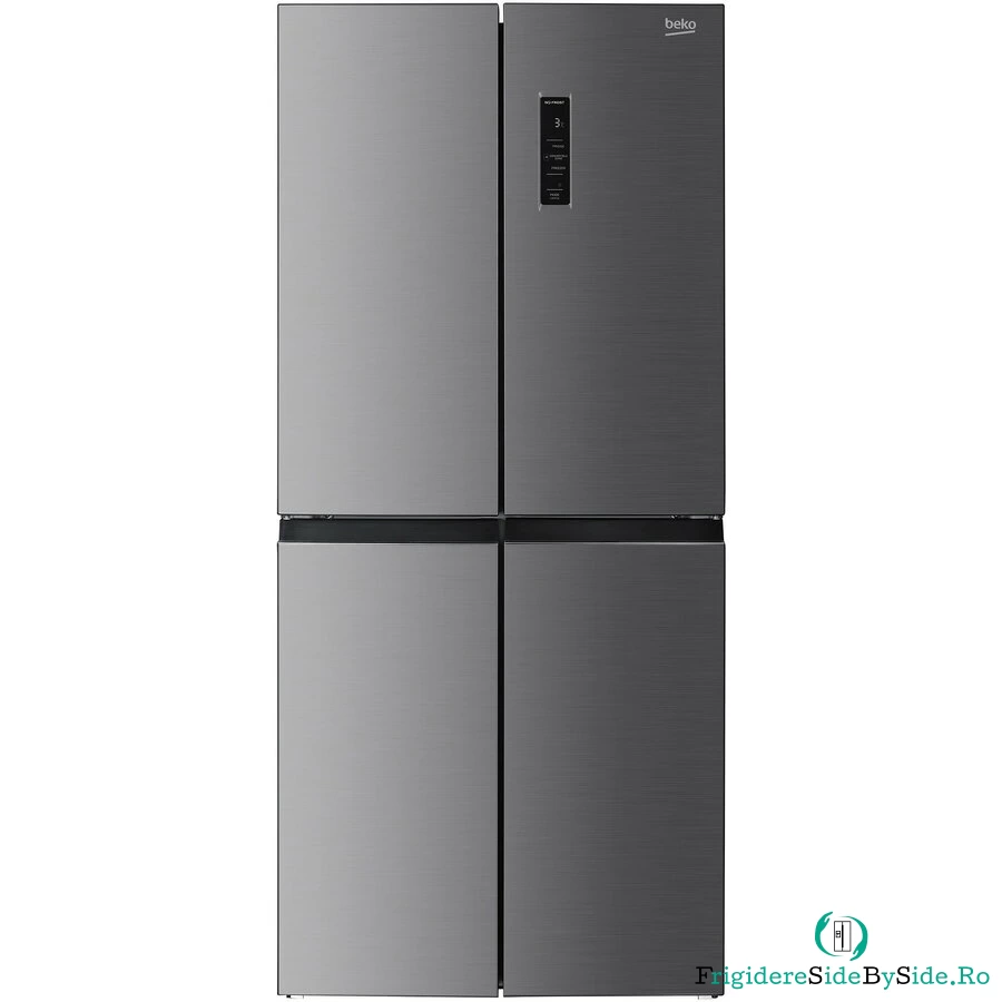 Beko Side by side Beko GNO46623XPN, 466 l, Clasa D, Motor ProSmart Inverter, HarvestFresh, Display touch control, XXL Bottle holder, H 180 cm, Inox