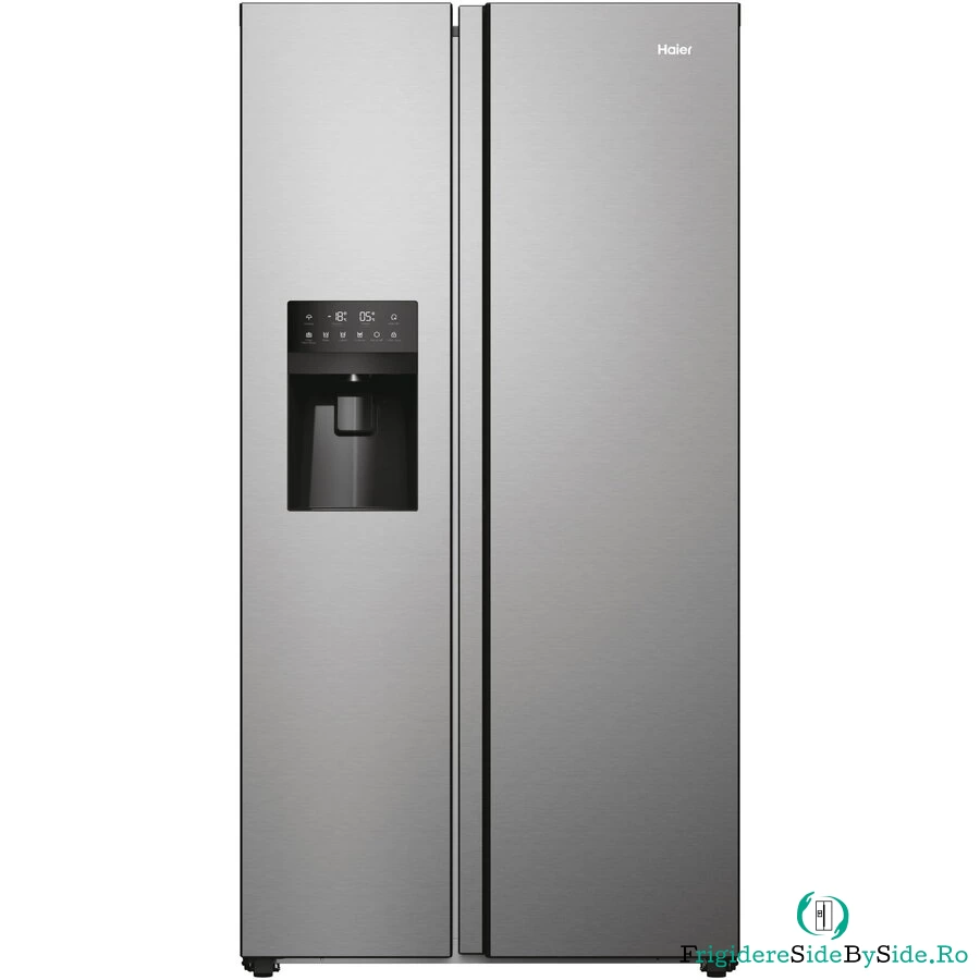 HAIER Side by side Haier HSR5918DIMP, 511 l, Total No Frost, Display touch, Dispenser apa si gheata, Clasa D , H 177 cm, Platinum Inox